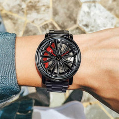 Car Wheel Rotating Wrist Watch | ساعة يد تدور على شكل عجلة سيارة